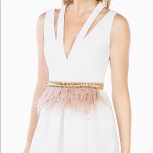 Stone Column Ostrich Feather Belt - Worn Once!